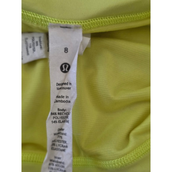 Lululemon Speed Up Low-Rise Lined Shorts 2.5 Electric Lemon Neon Yellow Size 8 - Picture 2 of 5